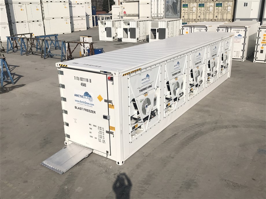 40' ArcticBlast 5 - 700000 ft&sup3; air circulation per hour. 20ft / 40ft mobile rapid chiller/freezers for rent ➔