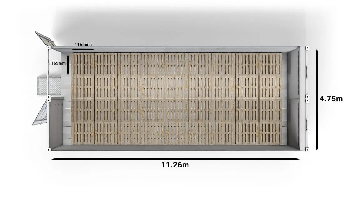 36 CHEP-Pallets in a 2-bay 40ft Arctic SuperStore