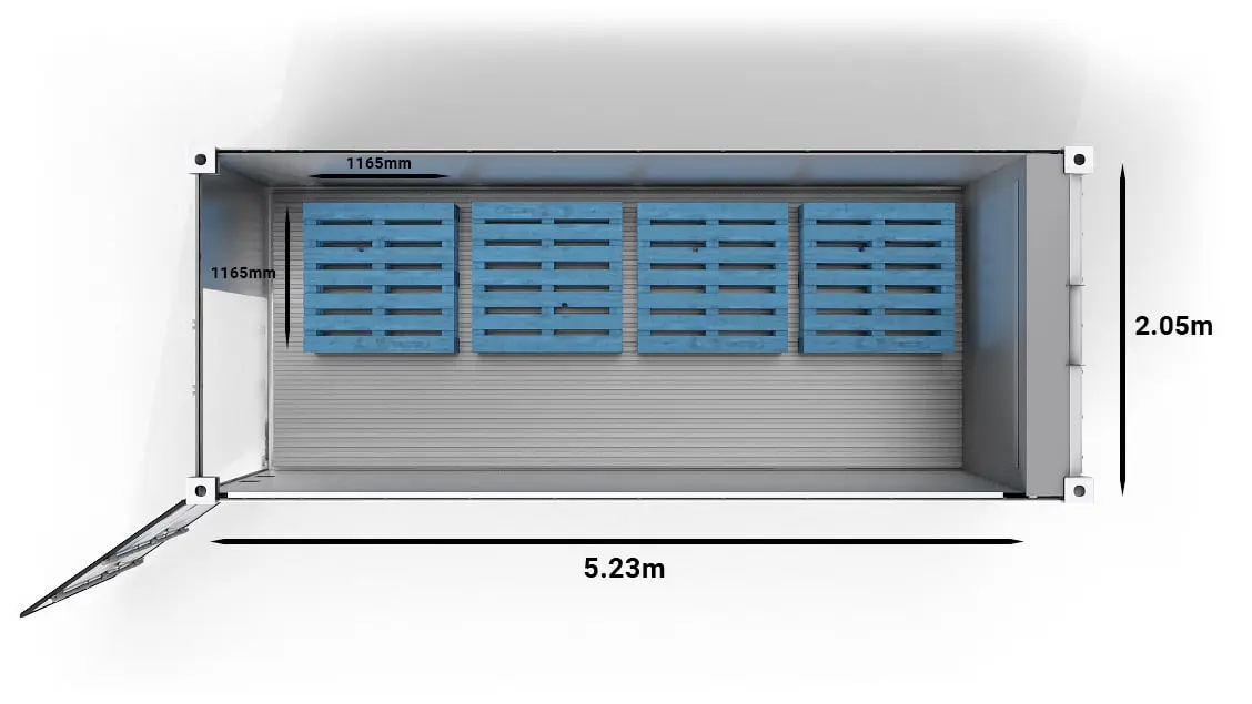 CHEP Pallets in 20ft UltraFreezer Refrigerated Container